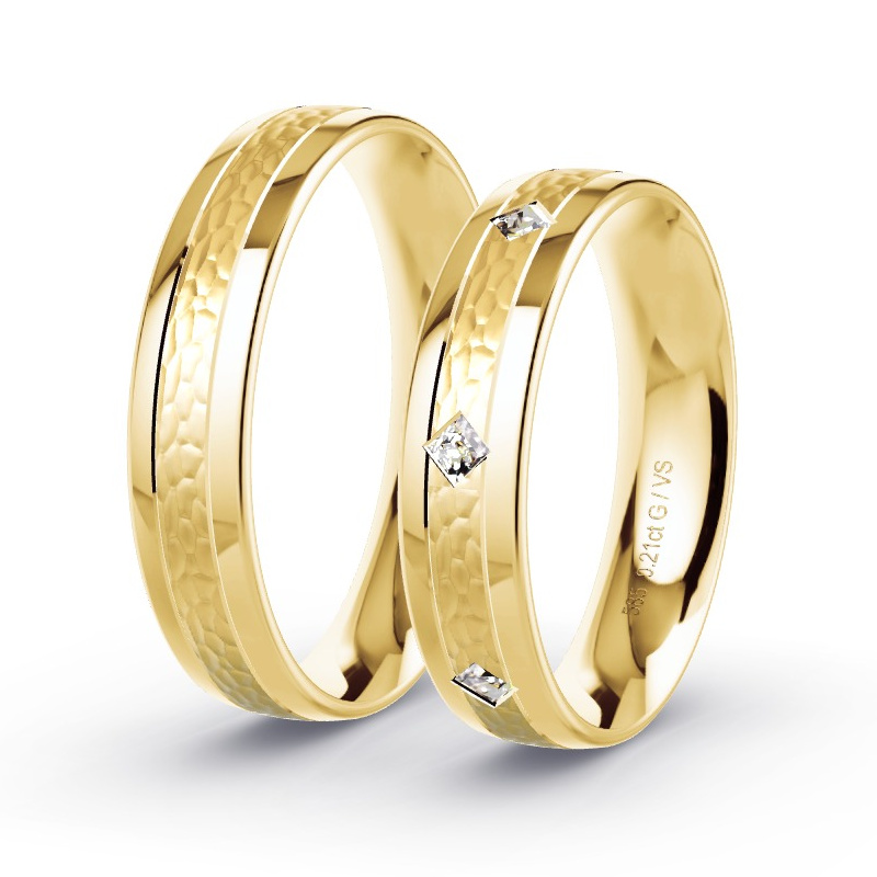 Alianzas Oro amarillo - 0.21 kt Diamantes - Modelo N°1661 Alianzas Oro amarillo - 0.21 kt Diamantes - Modelo N°1661