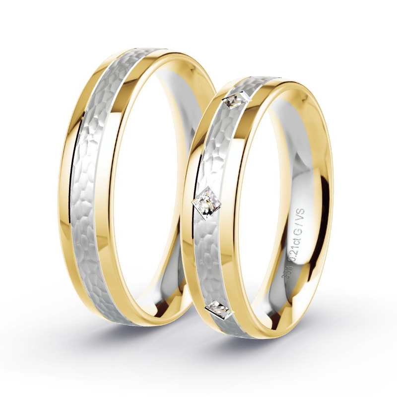 Alianzas Oro amarillo/oro blanco - 0.21 kt Diamantes - Modelo N°1661 Alianzas Oro amarillo/oro blanco - 0.21 kt Diamantes - Modelo N°1661