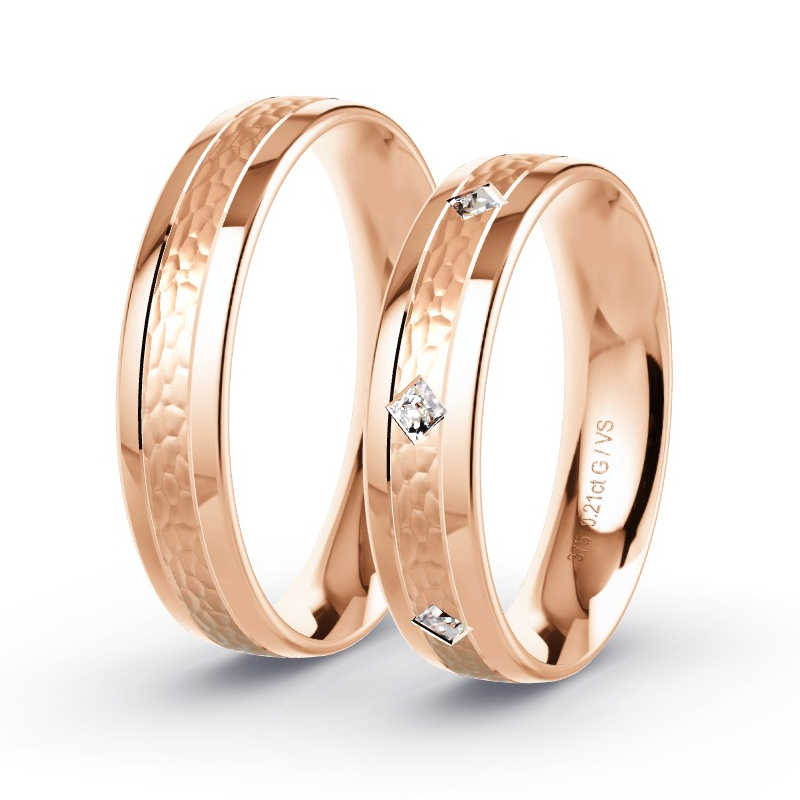 Alianzas Oro rosa - 0.21 kt Diamantes - Modelo N°1661 Alianzas Oro rosa - 0.21 kt Diamantes - Modelo N°1661