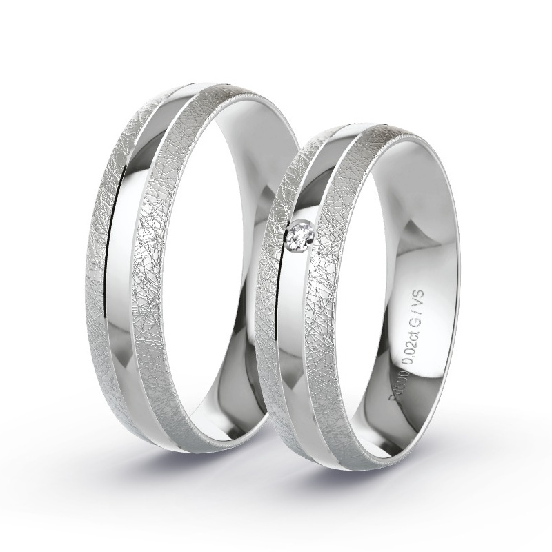 Alianzas Paladio - 0.02 kt Diamantes - Modelo N°1662 Alianzas Paladio - 0.02 kt Diamantes - Modelo N°1662