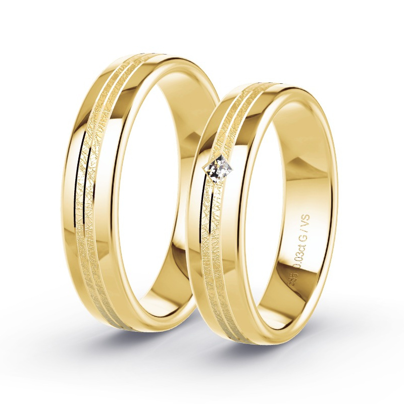 Alianzas Oro amarillo - 0.03 kt Diamantes - Modelo N°1663 Alianzas Oro amarillo - 0.03 kt Diamantes - Modelo N°1663