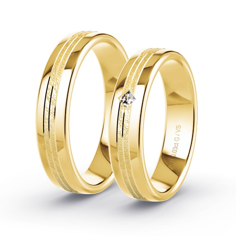 Alianzas Oro amarillo - 0.03 kt Diamantes - Modelo N°1663 Alianzas Oro amarillo - 0.03 kt Diamantes - Modelo N°1663