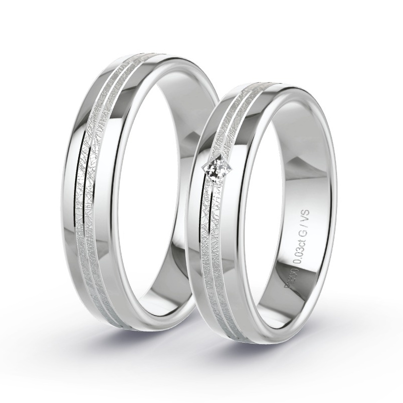 Alianzas Platino - 0.03 kt Diamantes - Modelo N°1663 Alianzas Platino - 0.03 kt Diamantes - Modelo N°1663