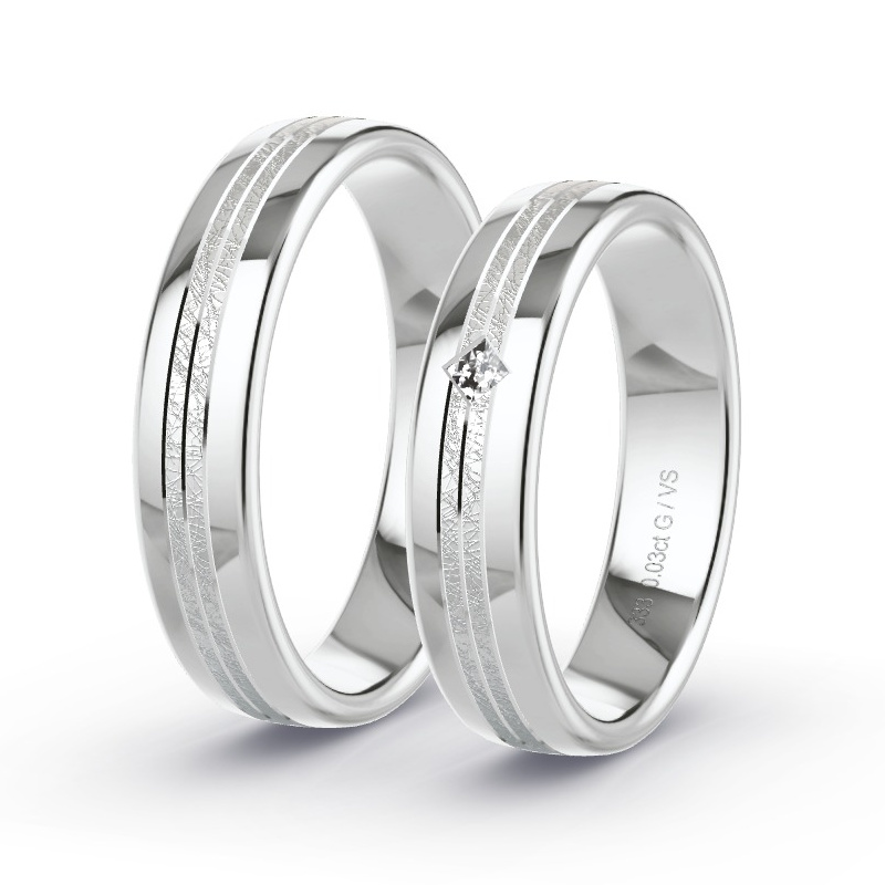 Alianzas Oro blanco - 0.03 kt Diamantes - Modelo N°1663 Alianzas Oro blanco - 0.03 kt Diamantes - Modelo N°1663