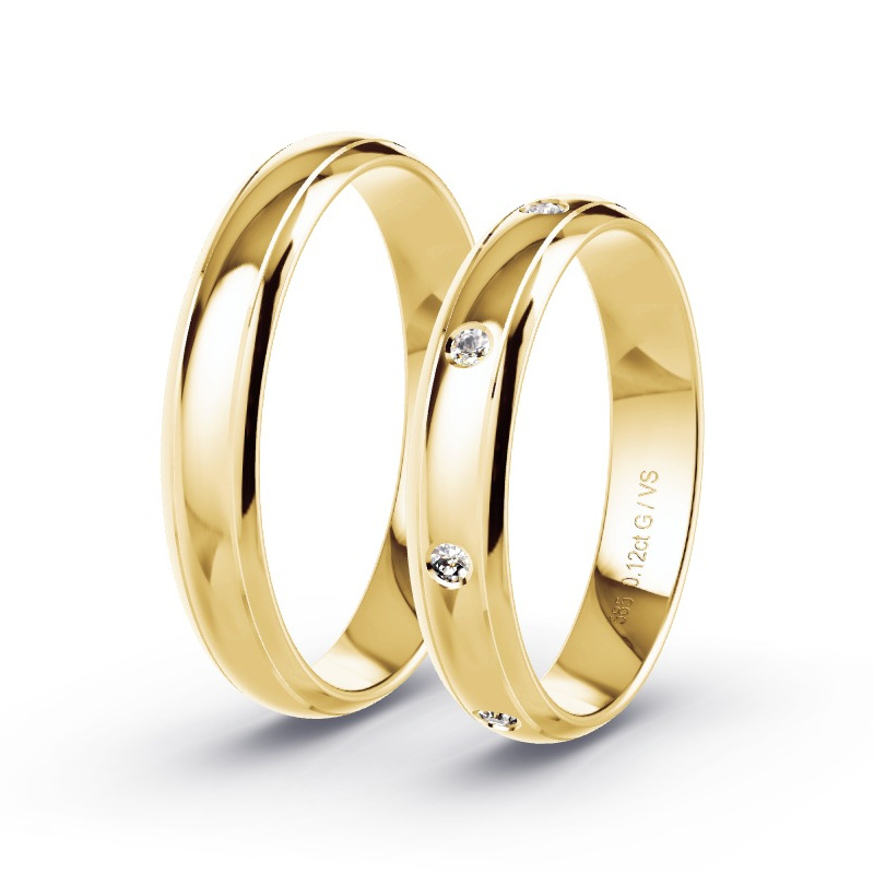 Alianzas Oro amarillo - 0.12 kt Diamantes - Modelo N°1665 Alianzas Oro amarillo - 0.12 kt Diamantes - Modelo N°1665