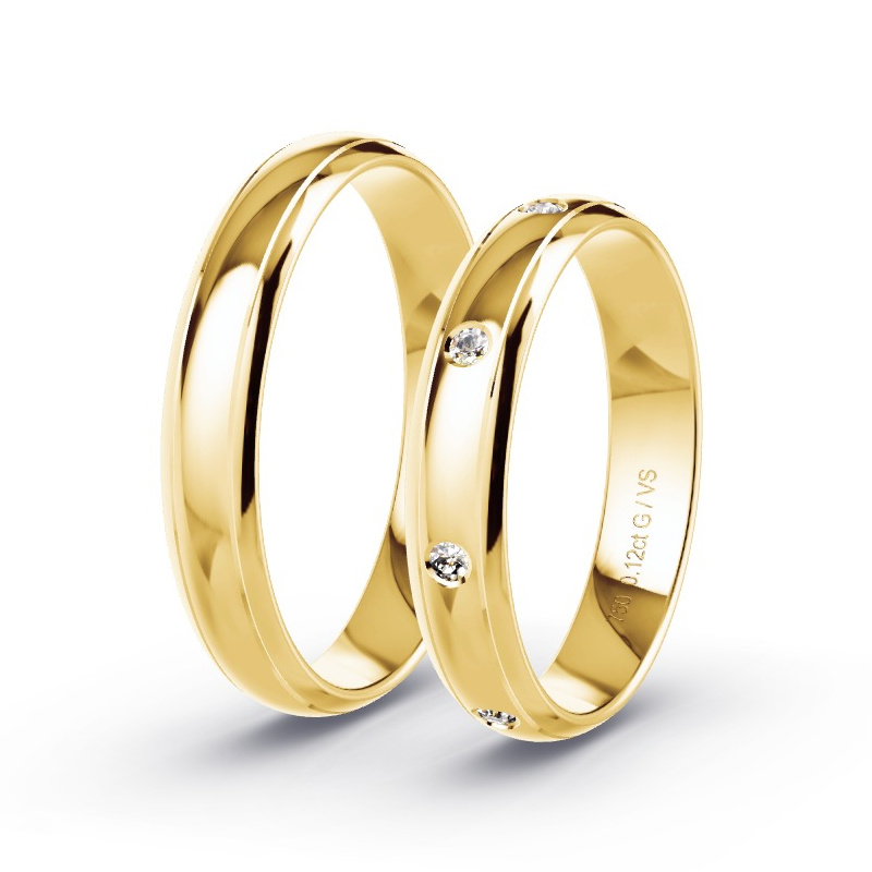 Alianzas Oro amarillo - 0.12 kt Diamantes - Modelo N°1665 Alianzas Oro amarillo - 0.12 kt Diamantes - Modelo N°1665