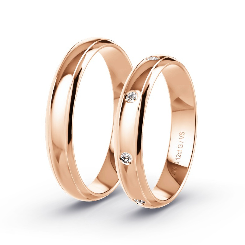 Alianzas Oro rosa - 0.12 kt Diamantes - Modelo N°1665 Alianzas Oro rosa - 0.12 kt Diamantes - Modelo N°1665