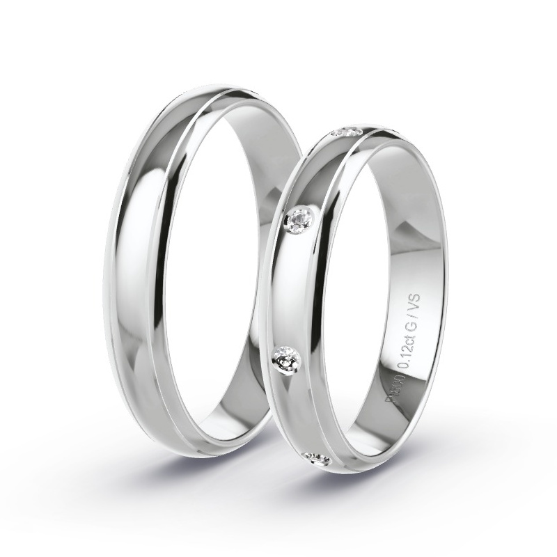 Alianzas Platino - 0.12 kt Diamantes - Modelo N°1665 Alianzas Platino - 0.12 kt Diamantes - Modelo N°1665