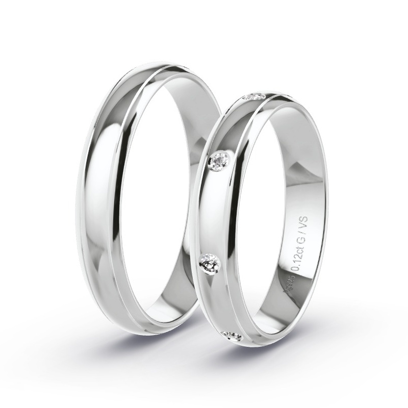 Alianzas Plata - 0.12 kt Diamantes - Modelo N°1665 Alianzas Plata - 0.12 kt Diamantes - Modelo N°1665