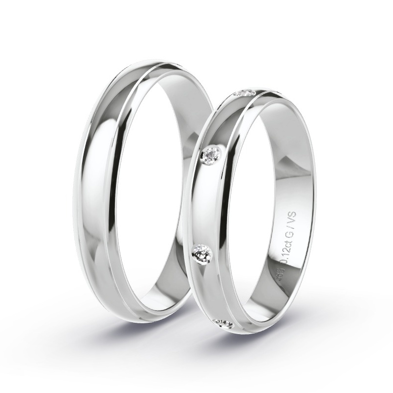 Alianzas Oro blanco - 0.12 kt Diamantes - Modelo N°1665 Alianzas Oro blanco - 0.12 kt Diamantes - Modelo N°1665