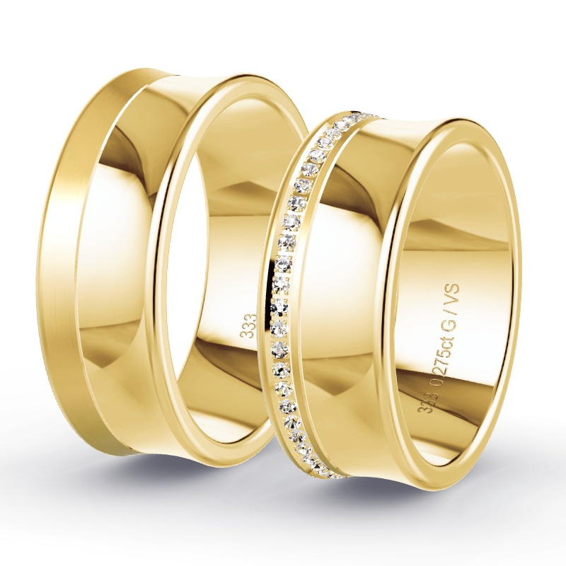 Alianzas Oro amarillo - 0.28 kt Diamantes - Modelo N°1666 Alianzas Oro amarillo - 0.28 kt Diamantes - Modelo N°1666