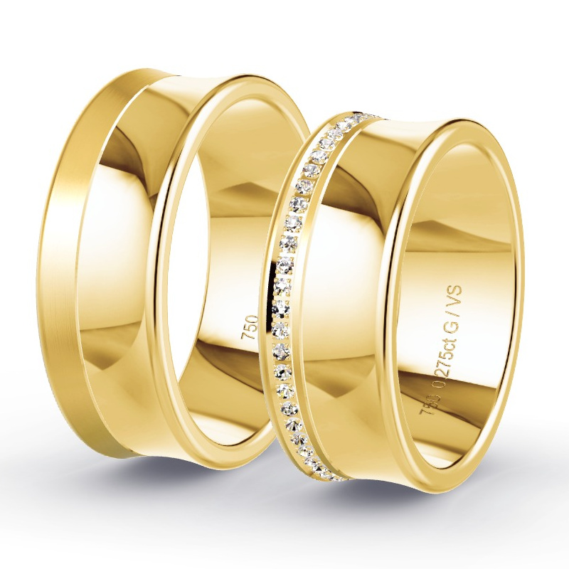 Alianzas Oro amarillo - 0.28 kt Diamantes - Modelo N°1666 Alianzas Oro amarillo - 0.28 kt Diamantes - Modelo N°1666