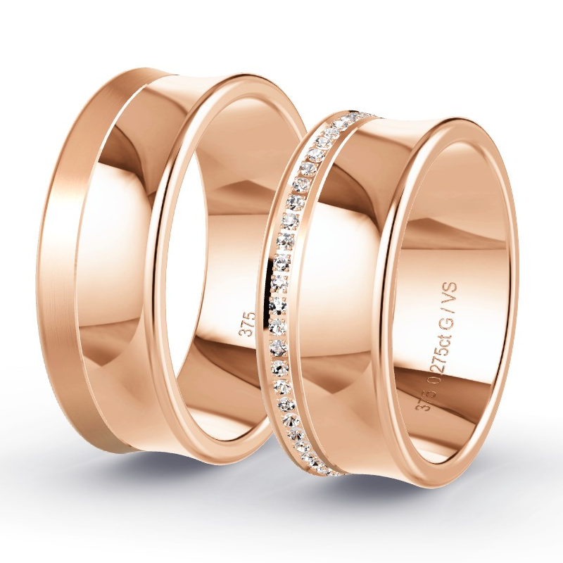 Alianzas Oro rosa - 0.28 kt Diamantes - Modelo N°1666 Alianzas Oro rosa - 0.28 kt Diamantes - Modelo N°1666