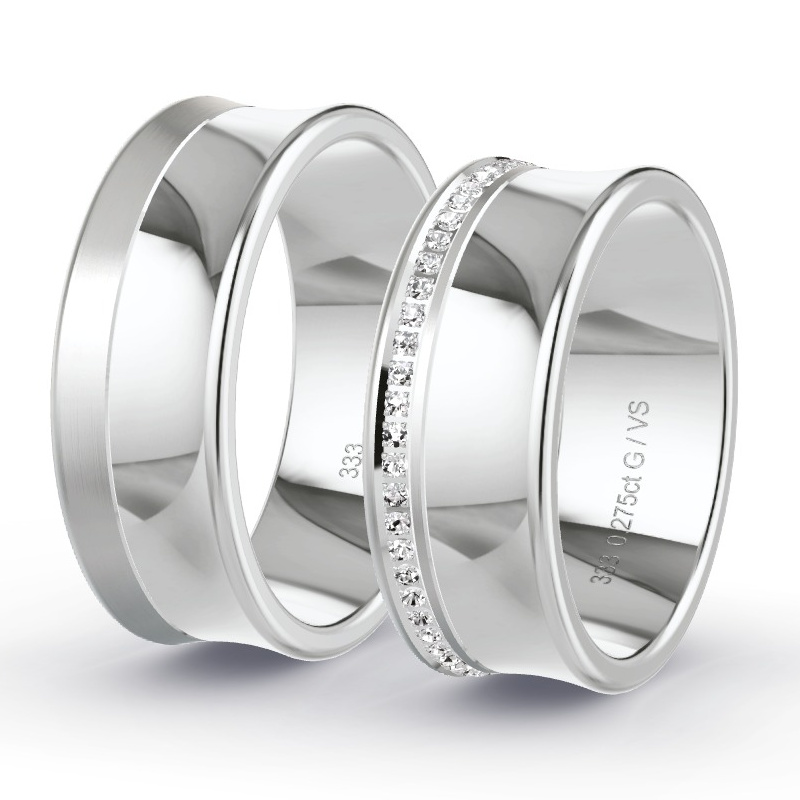 Alianzas Oro blanco - 0.28 kt Diamantes - Modelo N°1666 Alianzas Oro blanco - 0.28 kt Diamantes - Modelo N°1666