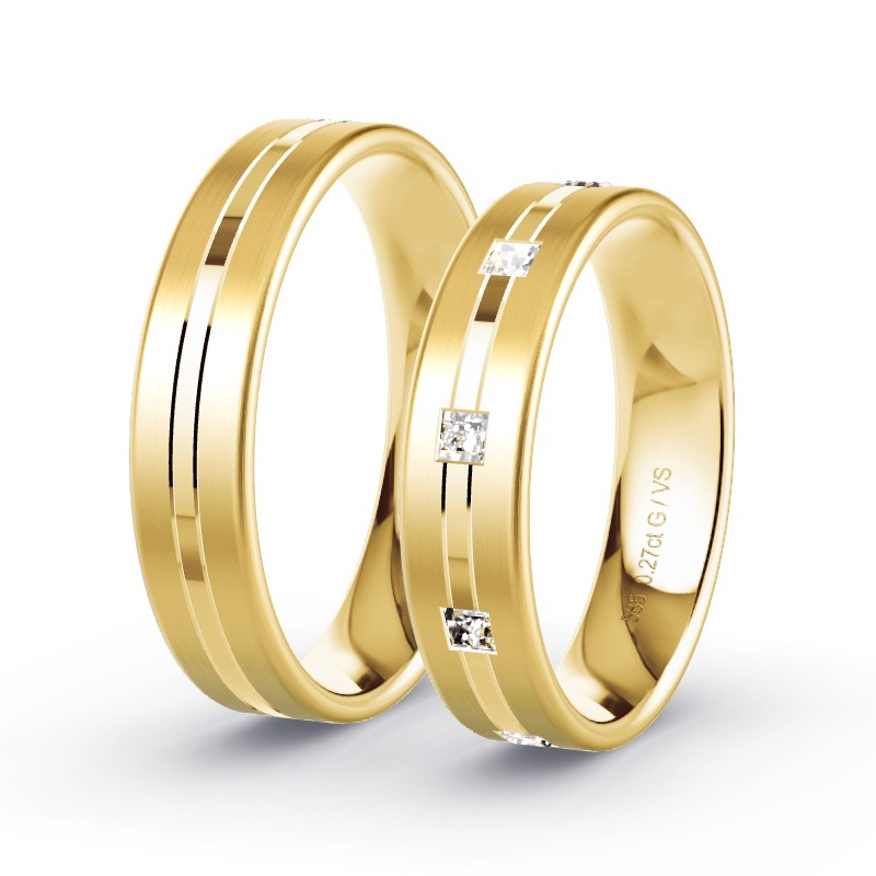 Alianzas Oro amarillo - 0.27 kt Diamantes - Modelo N°1667 Alianzas Oro amarillo - 0.27 kt Diamantes - Modelo N°1667