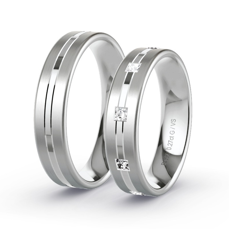 Alianzas Paladio - 0.27 kt Diamantes - Modelo N°1667 Alianzas Paladio - 0.27 kt Diamantes - Modelo N°1667