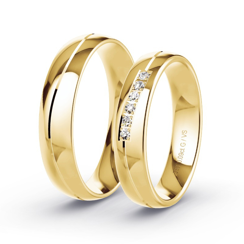 Alianzas Oro amarillo - 0.09 kt Diamantes - Modelo N°1668 Alianzas Oro amarillo - 0.09 kt Diamantes - Modelo N°1668