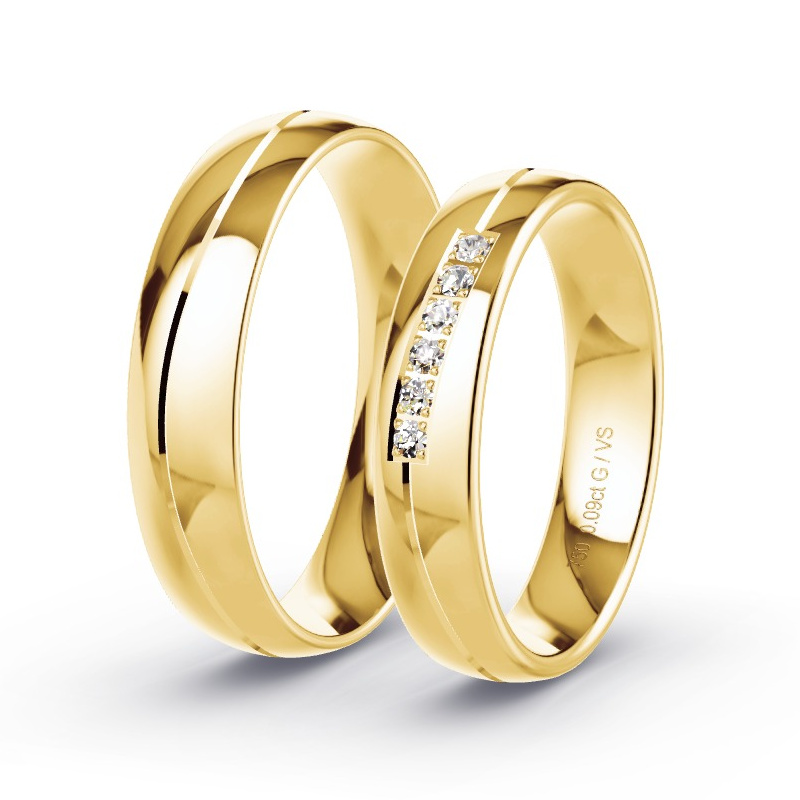 Alianzas Oro amarillo - 0.09 kt Diamantes - Modelo N°1668 Alianzas Oro amarillo - 0.09 kt Diamantes - Modelo N°1668