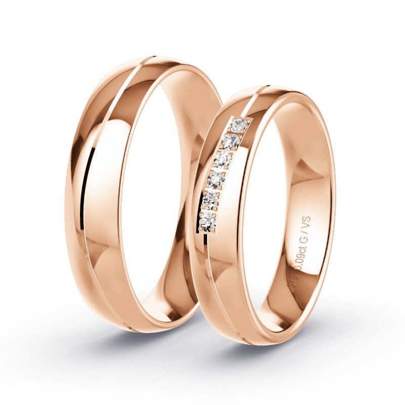 Alianzas Oro rosa - 0.09 kt Diamantes - Modelo N°1668 Alianzas Oro rosa - 0.09 kt Diamantes - Modelo N°1668