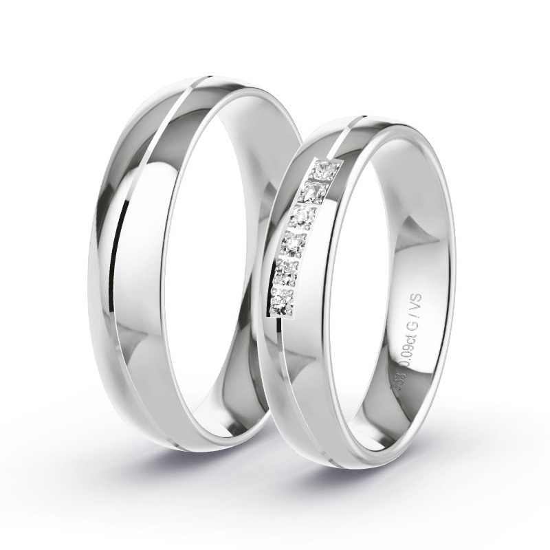 Alianzas Oro blanco - 0.09 kt Diamantes - Modelo N°1668 Alianzas Oro blanco - 0.09 kt Diamantes - Modelo N°1668