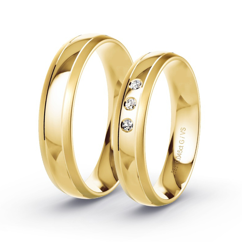Alianzas Oro amarillo - 0.045 kt Diamantes - Modelo N°1670 Alianzas Oro amarillo - 0.045 kt Diamantes - Modelo N°1670