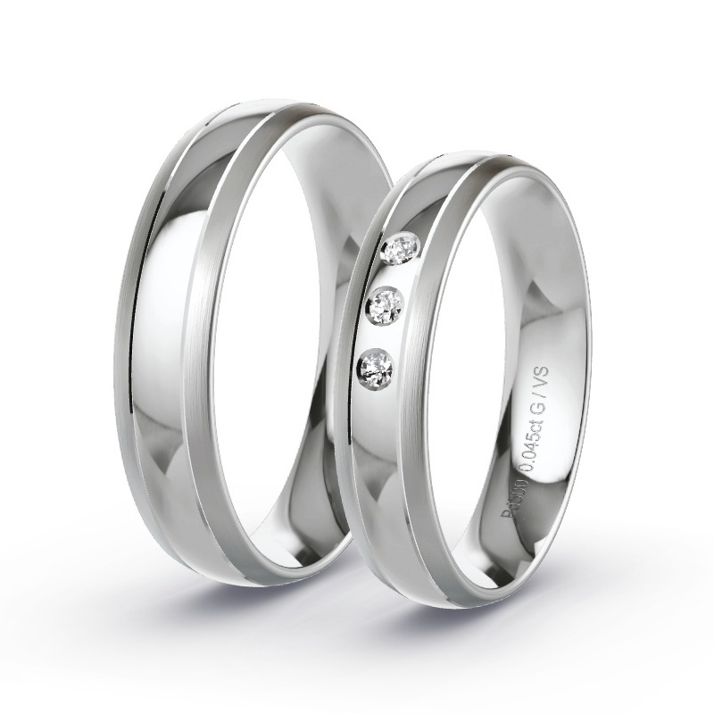 Alianzas Paladio - 0.045 kt Diamantes - Modelo N°1670 Alianzas Paladio - 0.045 kt Diamantes - Modelo N°1670