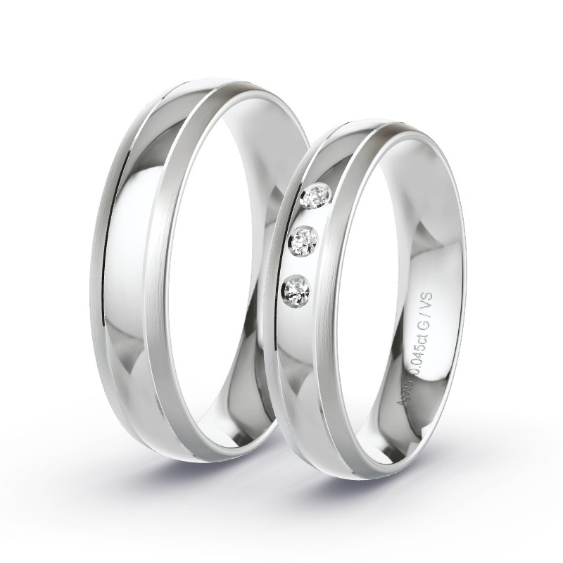 Alianzas Plata - 0.045 kt Diamantes - Modelo N°1670 Alianzas Plata - 0.045 kt Diamantes - Modelo N°1670