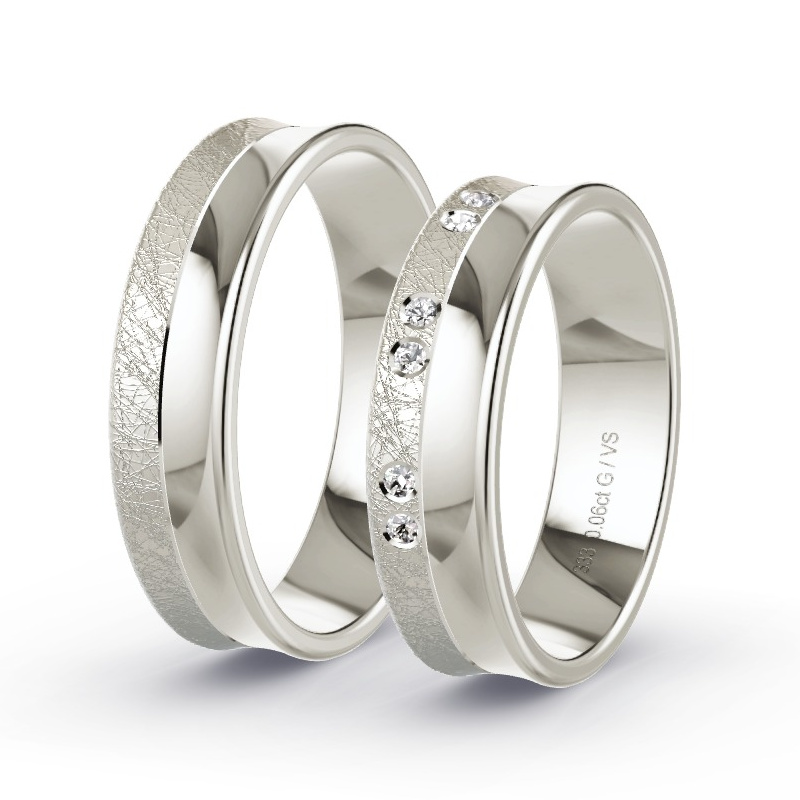 Alianzas Oro gris - 0.06 kt Diamantes - Modelo N°1671