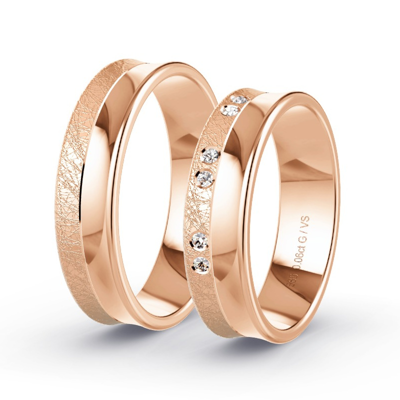 Alianzas Oro rosa - 0.06 kt Diamantes - Modelo N°1671