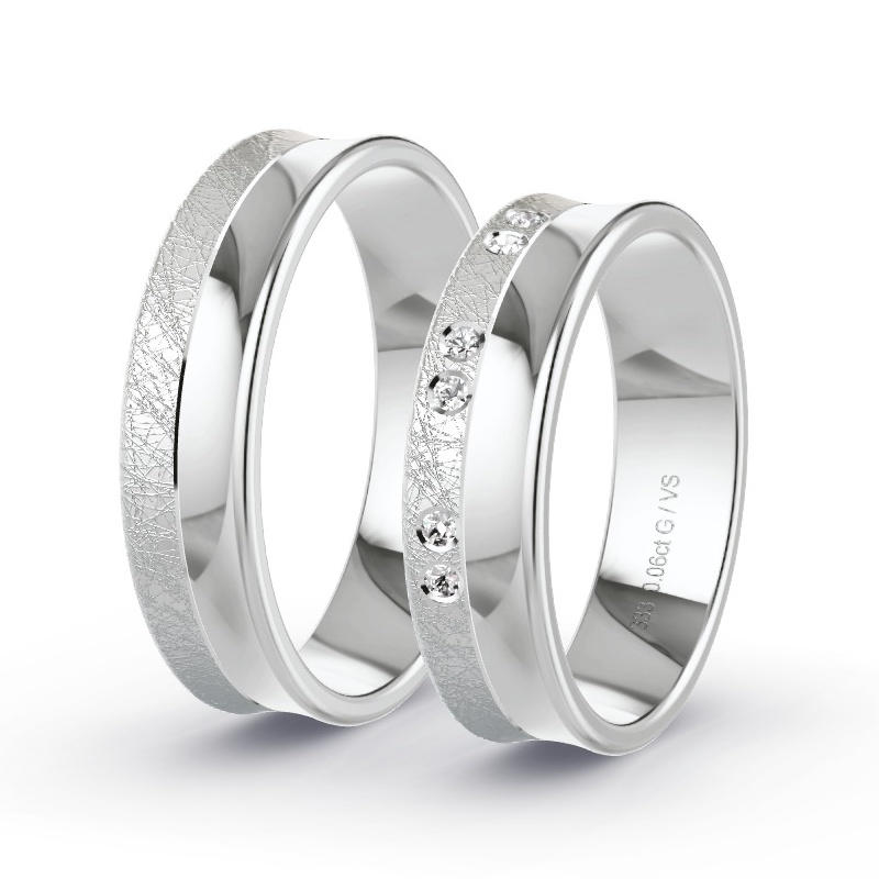 Alianzas Oro blanco - 0.06 kt Diamantes - Modelo N°1671