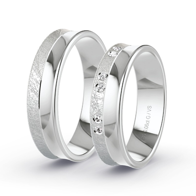 Alianzas Oro blanco - 0.06 kt Diamantes - Modelo N°1671