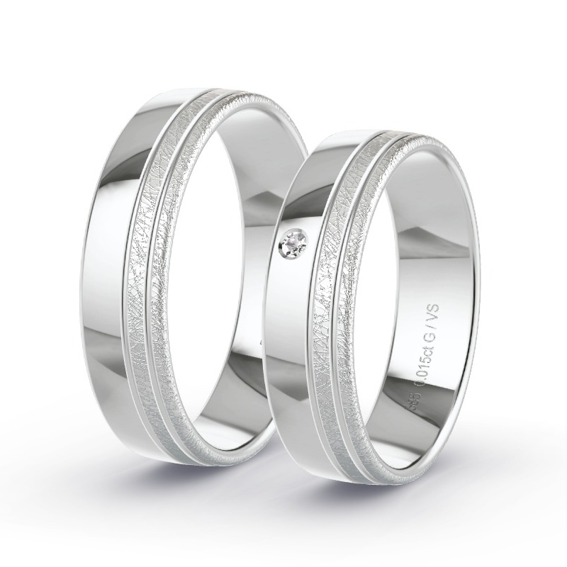 Alianzas Oro blanco - 0.015 kt Diamantes - Modelo N°1672 Alianzas Oro blanco - 0.015 kt Diamantes - Modelo N°1672
