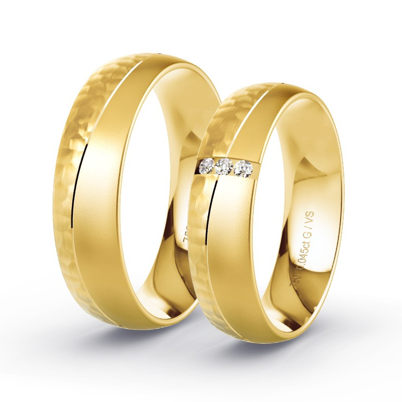 Alianzas Oro amarillo - 0.045 kt Diamantes - Modelo N°1673 Alianzas Oro amarillo - 0.045 kt Diamantes - Modelo N°1673