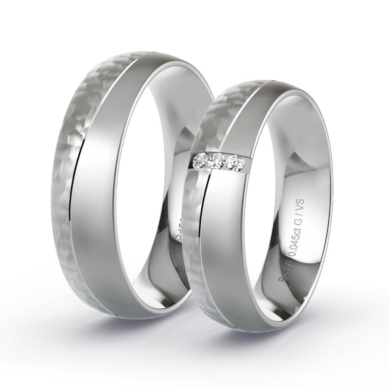 Alianzas Paladio - 0.045 kt Diamantes - Modelo N°1673 Alianzas Paladio - 0.045 kt Diamantes - Modelo N°1673