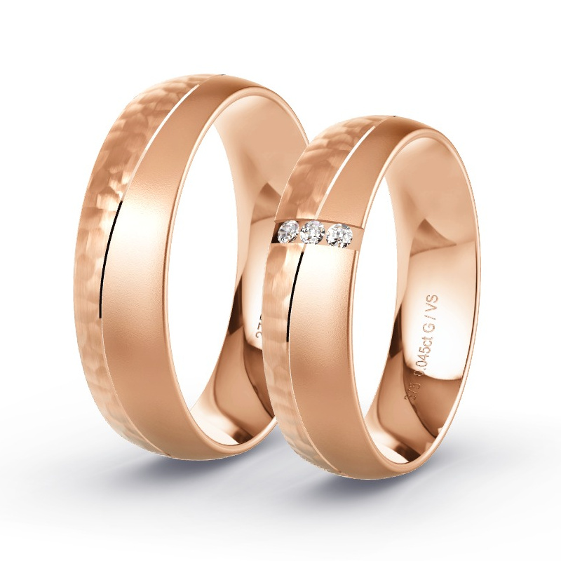 Alianzas Oro rosa - 0.045 kt Diamantes - Modelo N°1673 Alianzas Oro rosa - 0.045 kt Diamantes - Modelo N°1673