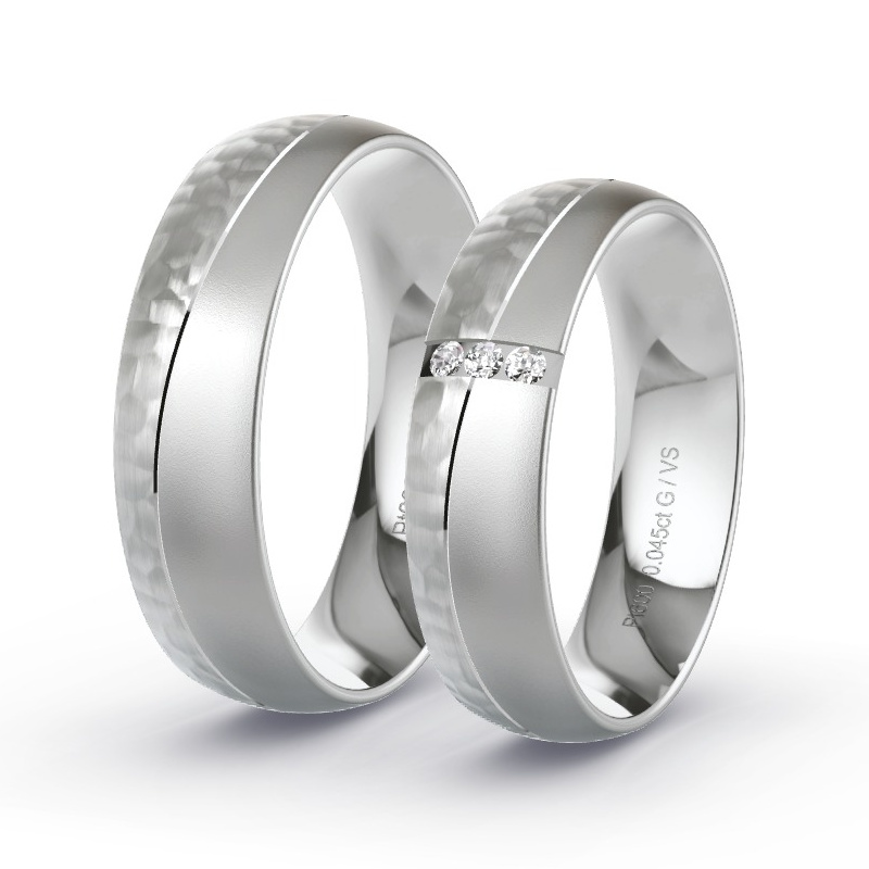 Alianzas Platino - 0.045 kt Diamantes - Modelo N°1673 Alianzas Platino - 0.045 kt Diamantes - Modelo N°1673