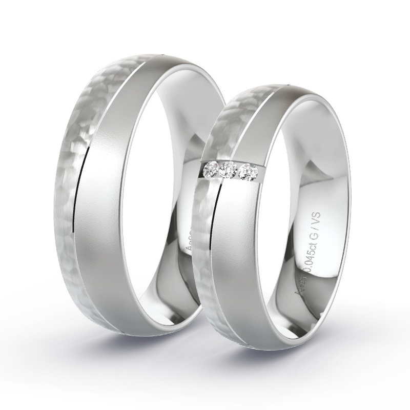 Alianzas Plata - 0.045 kt Diamantes - Modelo N°1673 Alianzas Plata - 0.045 kt Diamantes - Modelo N°1673