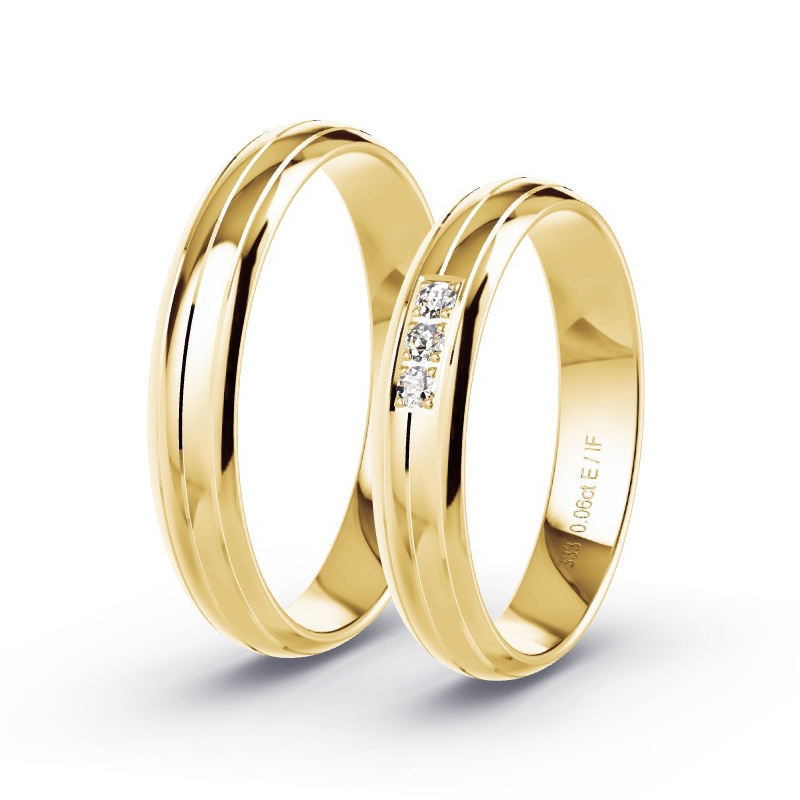 Alianzas Oro amarillo - 0.09 kt Diamantes - Modelo N°1674 Alianzas Oro amarillo - 0.09 kt Diamantes - Modelo N°1674