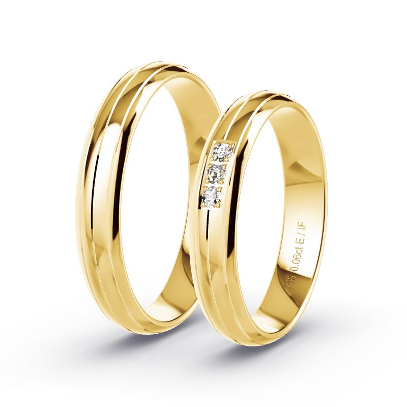 Alianzas Oro amarillo - 0.09 kt Diamantes - Modelo N°1674 Alianzas Oro amarillo - 0.09 kt Diamantes - Modelo N°1674