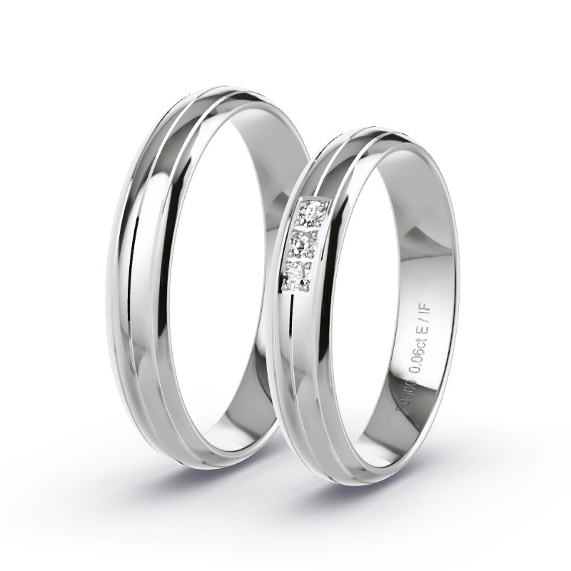 Alianzas Paladio - 0.09 kt Diamantes - Modelo N°1674 Alianzas Paladio - 0.09 kt Diamantes - Modelo N°1674
