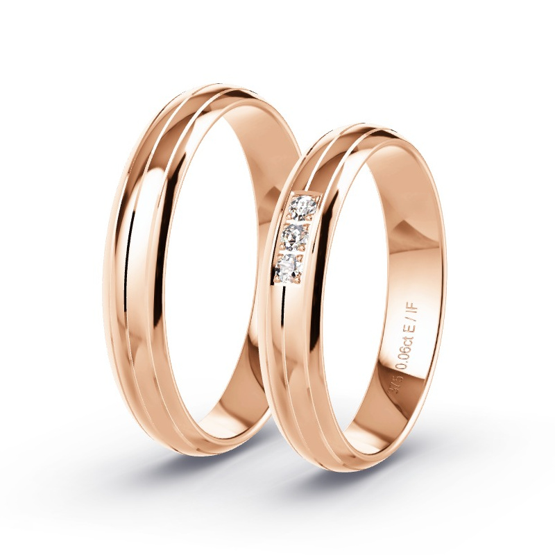 Alianzas Oro rosa - 0.09 kt Diamantes - Modelo N°1674 Alianzas Oro rosa - 0.09 kt Diamantes - Modelo N°1674