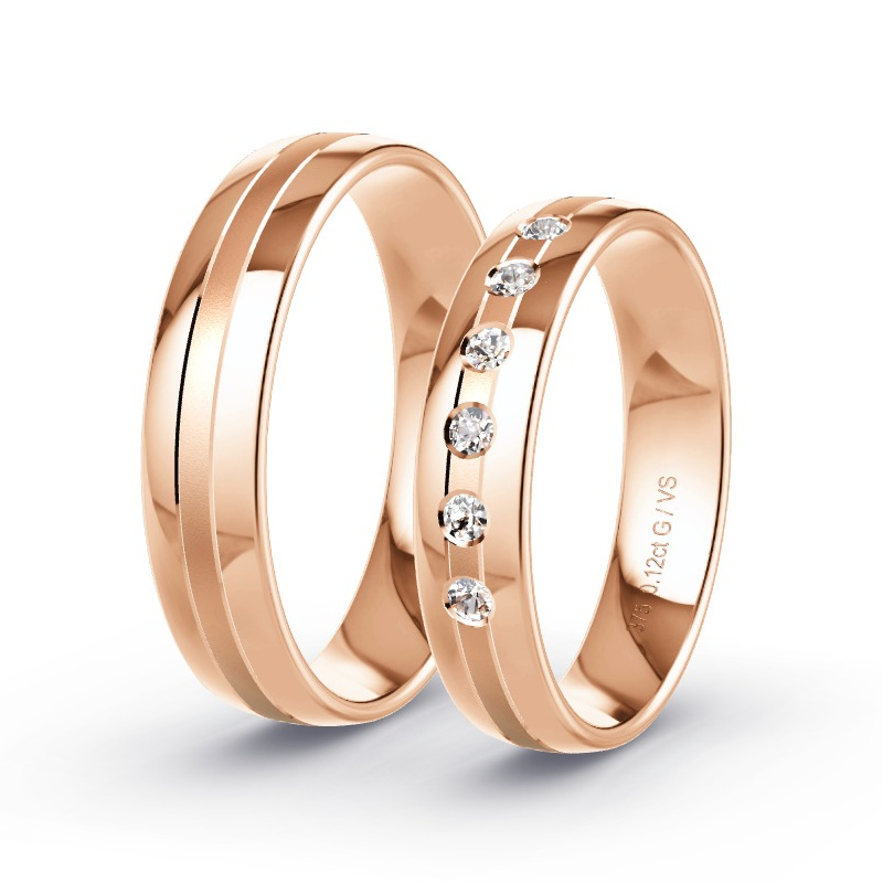 Alianzas Oro rosa - 0.12 kt Diamantes - Modelo N°1675 Alianzas Oro rosa - 0.12 kt Diamantes - Modelo N°1675