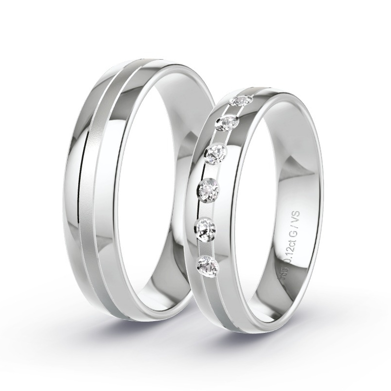 Alianzas Oro blanco - 0.12 kt Diamantes - Modelo N°1675 Alianzas Oro blanco - 0.12 kt Diamantes - Modelo N°1675