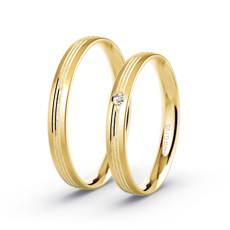 Alianzas Oro amarillo - 0.02 kt Diamantes - Modelo N°1676 Alianzas Oro amarillo - 0.02 kt Diamantes - Modelo N°1676