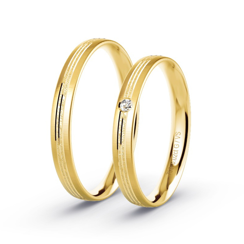 Alianzas Oro amarillo - 0.02 kt Diamantes - Modelo N°1676 Alianzas Oro amarillo - 0.02 kt Diamantes - Modelo N°1676