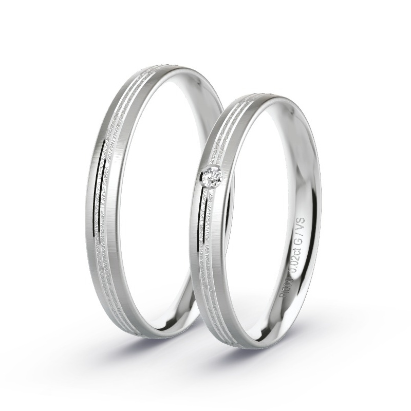 Alianzas Platino - 0.02 kt Diamantes - Modelo N°1676 Alianzas Platino - 0.02 kt Diamantes - Modelo N°1676
