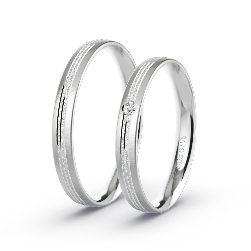 Alianzas Oro blanco - 0.02 kt Diamantes - Modelo N°1676 Alianzas Oro blanco - 0.02 kt Diamantes - Modelo N°1676