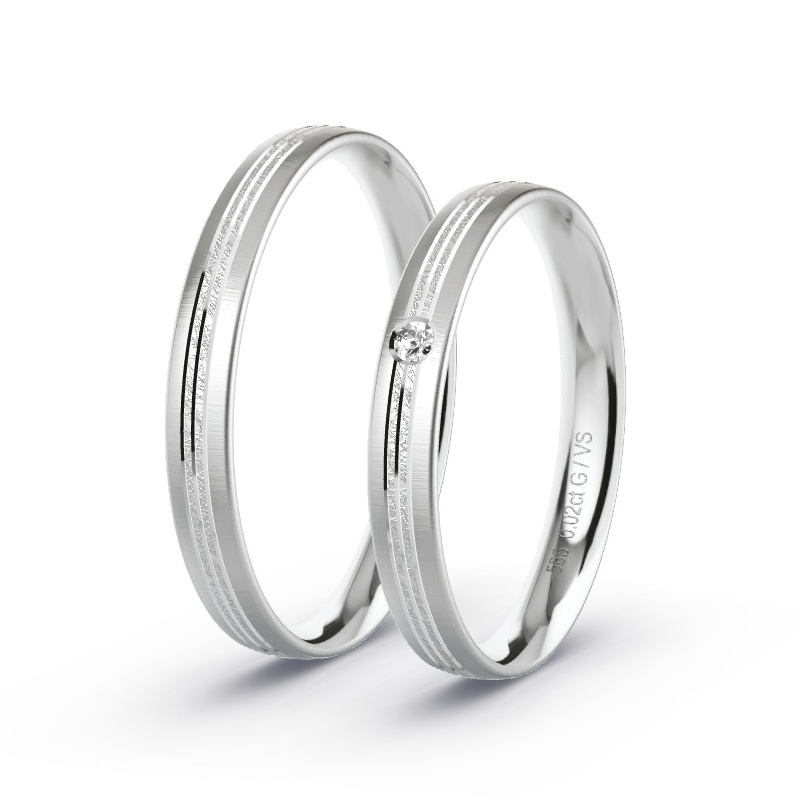 Alianzas Oro blanco - 0.02 kt Diamantes - Modelo N°1676 Alianzas Oro blanco - 0.02 kt Diamantes - Modelo N°1676