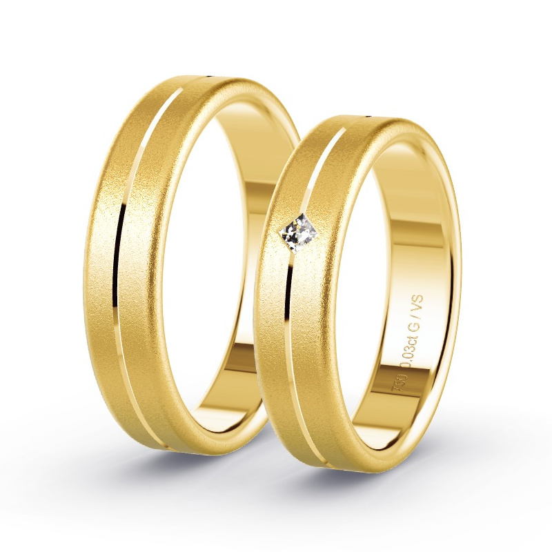Alianzas Oro amarillo - 0.03 kt Diamantes - Modelo N°1677 Alianzas Oro amarillo - 0.03 kt Diamantes - Modelo N°1677