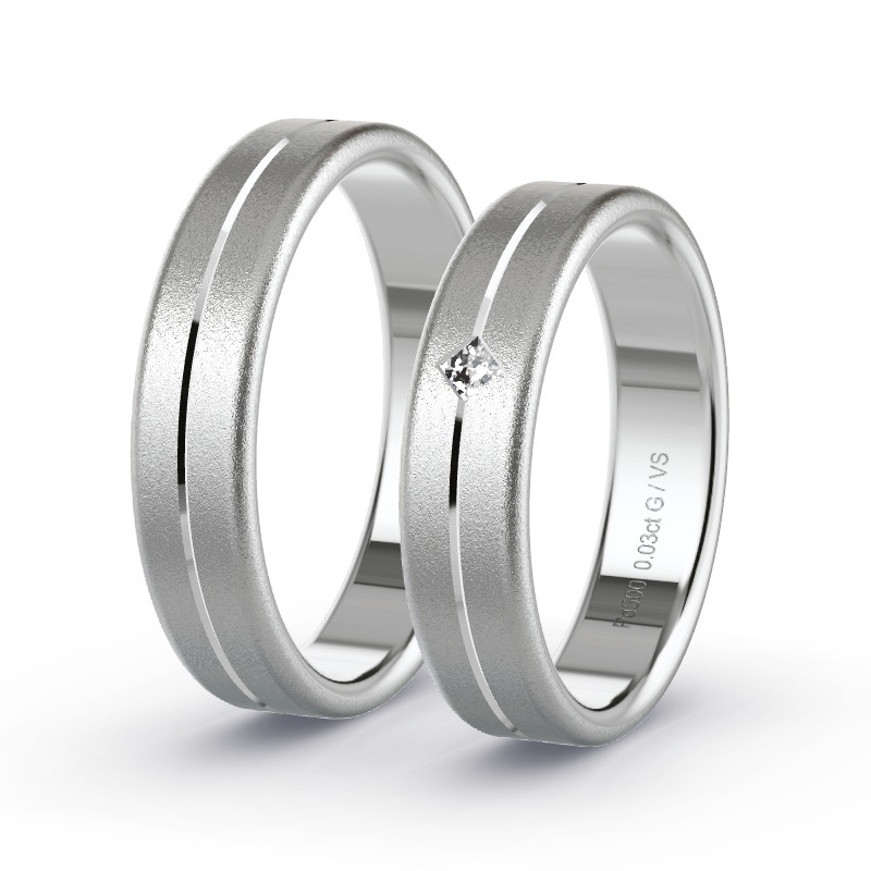 Alianzas Paladio - 0.03 kt Diamantes - Modelo N°1677 Alianzas Paladio - 0.03 kt Diamantes - Modelo N°1677